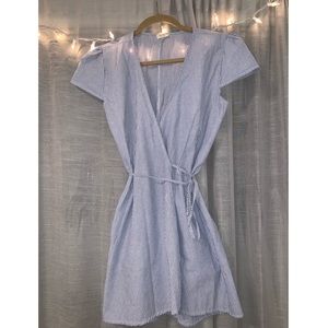 Brandy Melville Blue & White Striped Wrap Dress